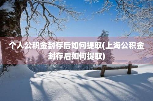 个人公积金封存后如何提取(上海公积金封存后如何提取)