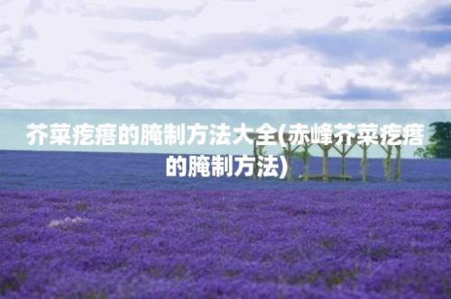 芥菜疙瘩的腌制方法大全(赤峰芥菜疙瘩的腌制方法)