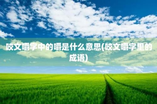 咬文嚼字中的嚼是什么意思(咬文嚼字里的成语)