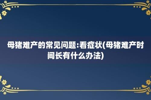 母猪难产的常见问题:看症状(母猪难产时间长有什么办法)