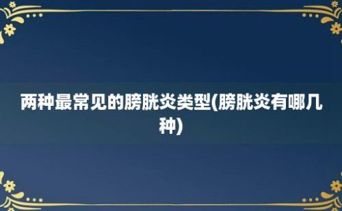 两种最常见的膀胱炎类型(膀胱炎有哪几种)