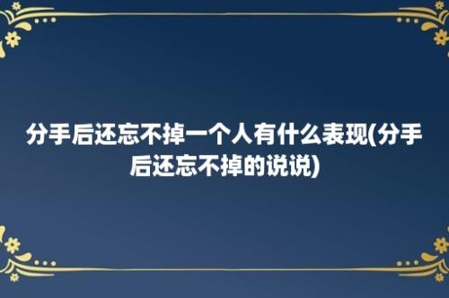 分手后还忘不掉一个人有什么表现(分手后还忘不掉的说说)