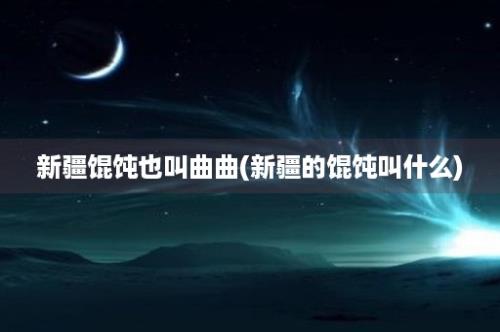 新疆馄饨也叫曲曲(新疆的馄饨叫什么)