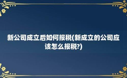 新公司成立后如何报税(新成立的公司应该怎么报税?)