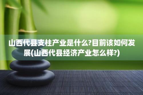 山西代县支柱产业是什么?目前该如何发展(山西代县经济产业怎么样?)