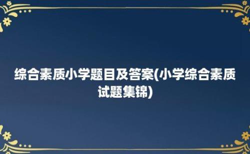 综合素质小学题目及答案(小学综合素质试题集锦)