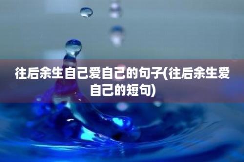 往后余生自己爱自己的句子(往后余生爱自己的短句)