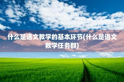 什么是语文教学的基本环节(什么是语文教学任务群)