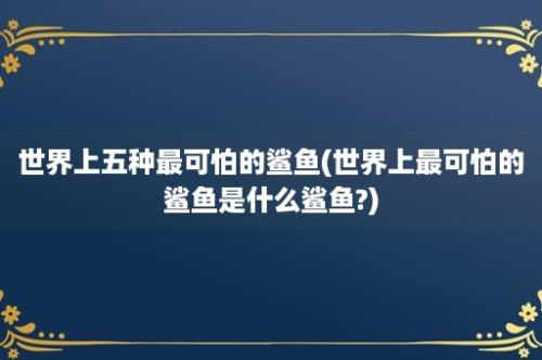 世界上五种最可怕的鲨鱼(世界上最可怕的鲨鱼是什么鲨鱼?)