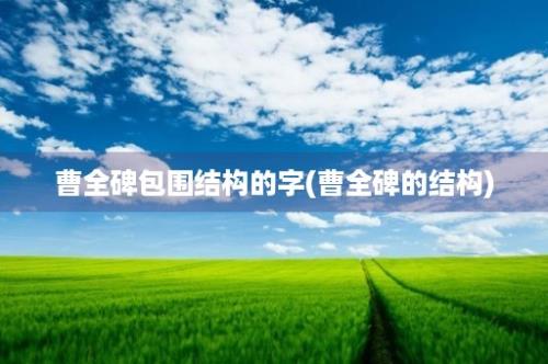 曹全碑包围结构的字(曹全碑的结构)