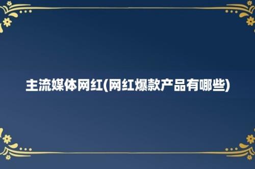 主流媒体网红(网红爆款产品有哪些)