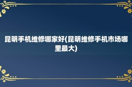 昆明手机维修哪家好(昆明维修手机市场哪里最大)