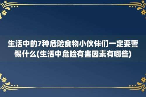 生活中的7种危险食物小伙伴们一定要警惕什么(生活中危险有害因素有哪些)