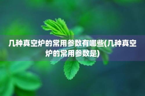 几种真空炉的常用参数有哪些(几种真空炉的常用参数是)