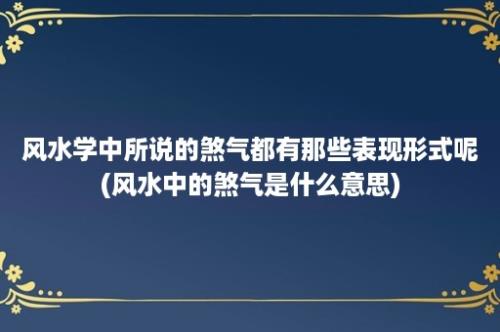 风水学中所说的煞气都有那些表现形式呢(风水中的煞气是什么意思)