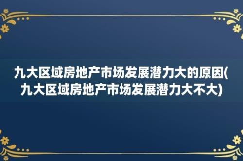 九大区域房地产市场发展潜力大的原因(九大区域房地产市场发展潜力大不大)