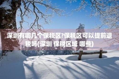 深圳有哪几个保税区?保税区可以提前退税吗(深圳 保税区域 哪些)