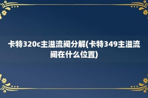 卡特320c主溢流阀分解(卡特349主溢流阀在什么位置)