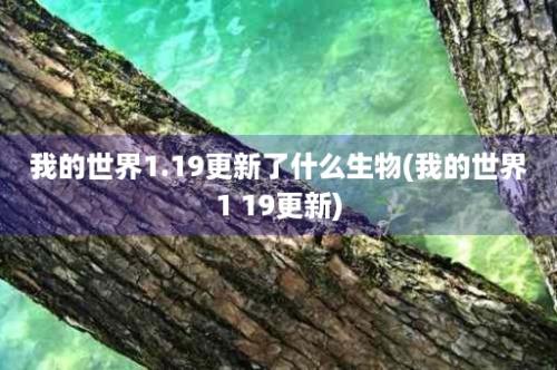 我的世界1.19更新了什么生物(我的世界1 19更新)