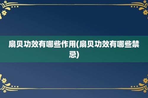 扇贝功效有哪些作用(扇贝功效有哪些禁忌)