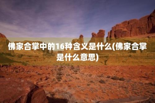 佛家合掌中的16种含义是什么(佛家合掌是什么意思)