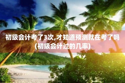 初级会计考了3次,才知道预测就在考了吗(初级会计过的几率)