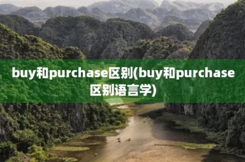 buy和purchase区别(buy和purchase区别语言学)