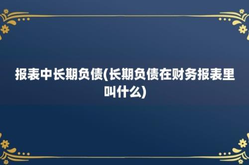 报表中长期负债(长期负债在财务报表里叫什么)