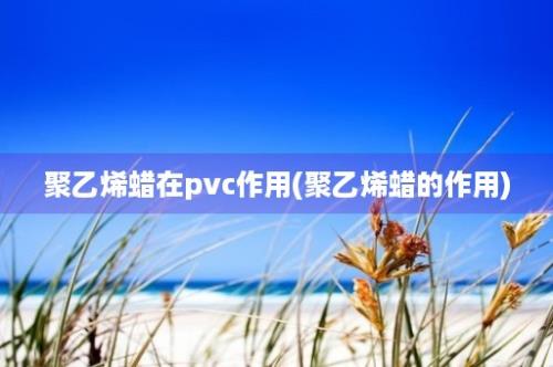 聚乙烯蜡在pvc作用(聚乙烯蜡的作用)