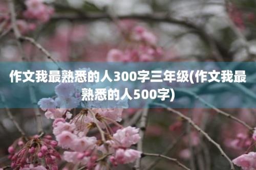 作文我最熟悉的人300字三年级(作文我最熟悉的人500字)