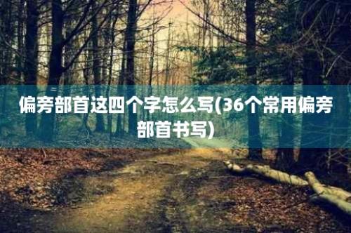 偏旁部首这四个字怎么写(36个常用偏旁部首书写)