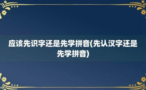 应该先识字还是先学拼音(先认汉字还是先学拼音)