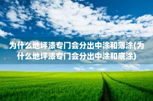 为什么地坪漆专门会分出中涂和薄涂(为什么地坪漆专门会分出中涂和底涂)