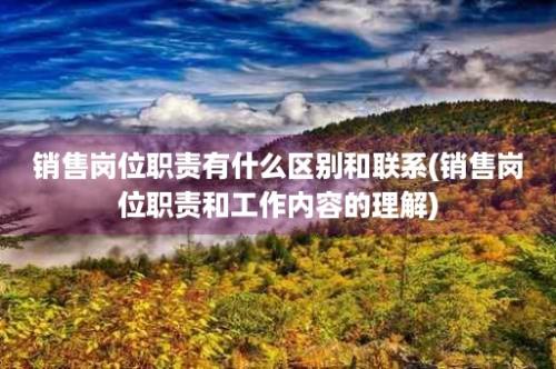 销售岗位职责有什么区别和联系(销售岗位职责和工作内容的理解)