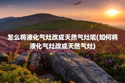 怎么将液化气灶改成天然气灶呢(如何将液化气灶改成天然气灶)