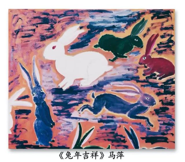 麋鹿天空油画作品（北方油画院新年画兔作品在线欣赏）(77)