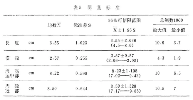 中国成年男人“小老弟”的长度