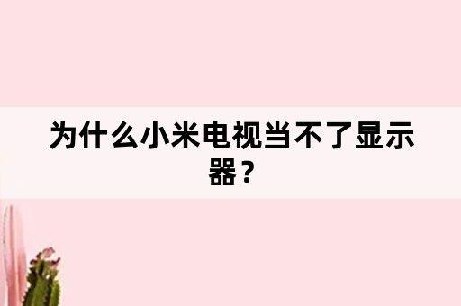 为什么小米电视当不了显示器？