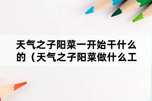 天气之子阳菜一开始干什么的（天气之子阳菜做什么工作）