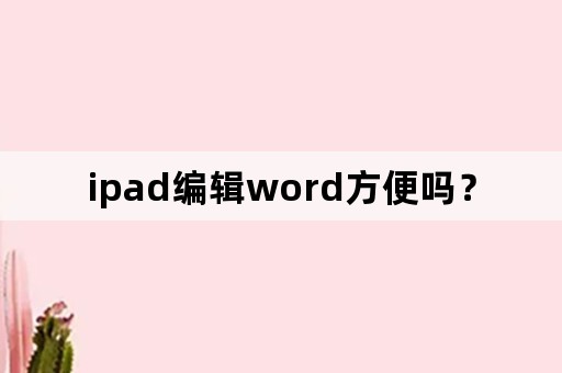 ipad编辑word方便吗？