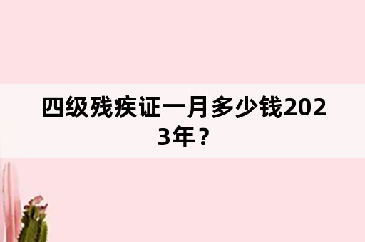 四级残疾证一月多少钱2023年？