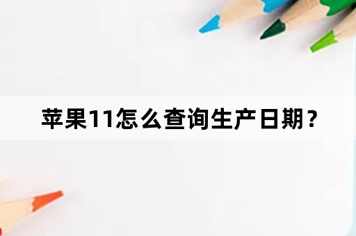 苹果11怎么查询生产日期？