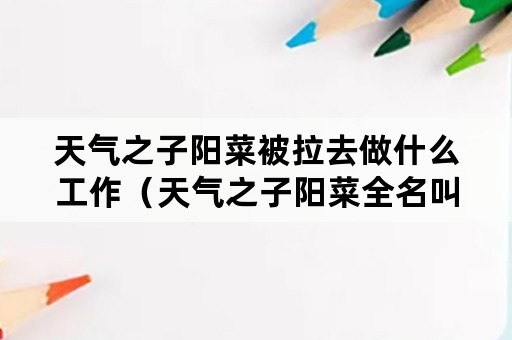 天气之子阳菜被拉去做什么工作（天气之子阳菜全名叫什么）