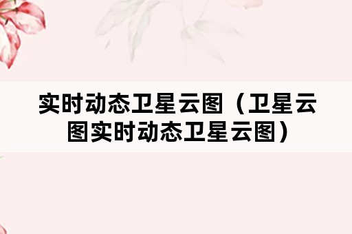 实时动态卫星云图（卫星云图实时动态卫星云图）