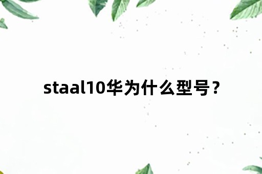 staal10华为什么型号？