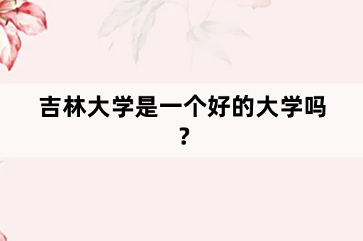 吉林大学是一个好的大学吗？