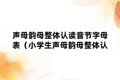 声母韵母整体认读音节字母表(小学生声母韵母整体认读音节字母表) 声母韵母整体认读音节字母表(小学生声母韵母整体认读音节字母表)