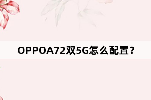 OPPOA72双5G怎么配置？