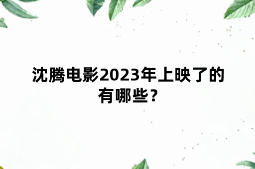 沈腾电影2023年上映了的有哪些？