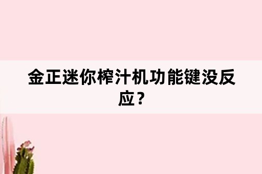 金正迷你榨汁机功能键没反应？